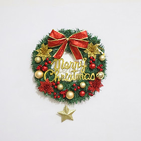 Mua Vòng Hoa Trang Trí Noel D17 size 30cm Tặng Kèm Đèn Vòng Nguyệt Quế Giáng Sinh