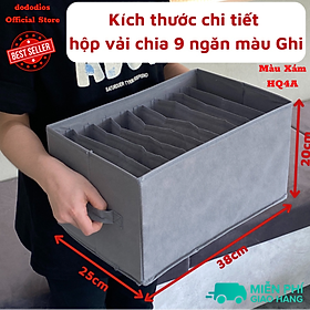 Mua Hộp Đựng Đồ Dùng Gấp Gọn Cao Cấp BA01 Kích Thước 38x25x25cm Tiện Lợi  Hộp Vải Chia Ngăn Đựng Quần áo  Hộp vải chia 7 ngăn  chia 9 ngăn  chia 11 ngăn  chia 12 ngăn - Chính Hãng dododios