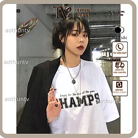 Áo thun tay lỡ form rộng, áo phông tay lỡ unisex nam nữ đều mặc được in họa tiết CHAMPS DIEMHANG2K11