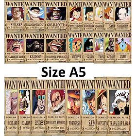 Lệnh truy nã nhân vật Onepiece wanted poster size A5 14x20cm