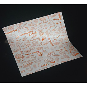 Mua 500 tờ Giấy gói chống thấm dầu gói hamburger (in sẵn size 30x30 / 27x36cm)