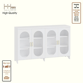 HAPPY FURNITURE , Tủ lưu trữ 4 cửa kính - CHEVY, TLT_048 , 160cm x 40cm x 98cm DxRxC