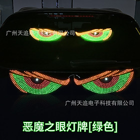 Đèn mắt quỷ động 5V mới cho ô tô, màn hình pixel ma trận LED RGB, đèn hiển thị dạng hoạt hình, phụ kiện trang trí cho ô tô, xe tải