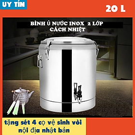 Mua Bình giữ nhiệt Inox có vòi 2 lớp cách nhiệt ( tặng sét 4 co vs vòi)