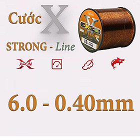 Cước câu cá 500m cao cấp Cước tàng hình X Strong line màu nâu vàng X5