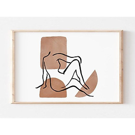 Mua Tranh treo tường | Line art-Fine line female art print  Fashion print 92   tranh canvas giá rẻ