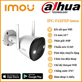 Camera imou Bullet IPC-F42FEP 4.0 Megapixel, Fullcolor có màu ban đêm, có đàm thoại 2 chiều, báo động - hàng chính hãng