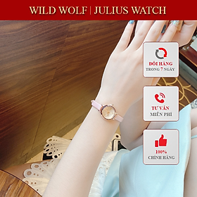 Đồng hồ nữ Julius Hàn Quốc dây da JA979 nhỏ xinh Hồng