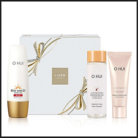 Hộp 3 sản phẩm chống nắng và làm sạch da Ohui Day Shield Perfect Sun Red Special Set 3pcs
