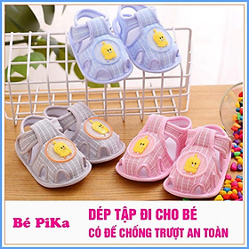Dép tập đi chống trượt đính hình dễ thương cho bé từ 3 đến 12 tháng