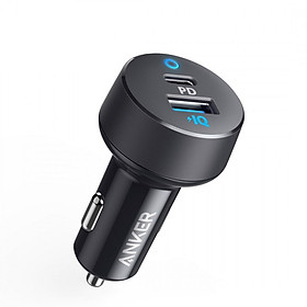 Adapter Sạc Xe Hơi 2 Cổng Anker PowerDrive 33W Tích Hợp Cổng USB Type-C Hỗ Trợ PowerDelivery PD - A2721 - Hàng Chính Hãng