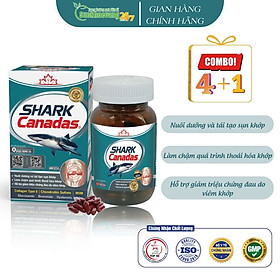 Viên uống Shark Canadas giúp nuôi dưỡng sụn khớp, tạo chất nhờn, hỗ trợ giảm triệu chứng đau do khô khớp, thoái hóa khớp, viêm khớp, đau thần kinh tọa - hộp 60 viên