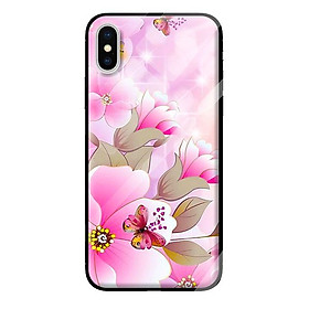 Hình ảnh Ốp kính cường lực cho iPhone XS mẫu BƯỚM ĐẸP 2 - Hàng chính hãng