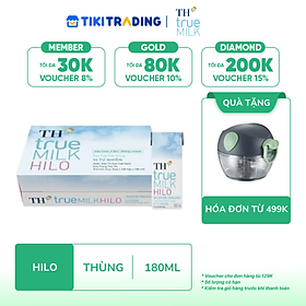 Thùng 48 hộp sữa tươi tiệt trùng TH True Milk HILO vị tự nhiên 180ml