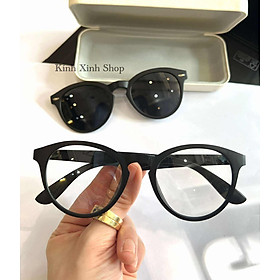 Kính Râm Cận Nam Nữ, Kính Mát, Gọng Kính Cận Dáng Mắt Tròn Clip On 2in1 Gọng Nhựa Ultem