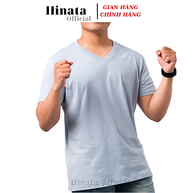 Áo Thun Nam Trơn Cổ Tim,Áo Phông Nam Basic 100 Cotton Cao Cấp Hàng Hiệu Đẹp Thoáng Mát Tay Ngắn Màu Xanh Khói