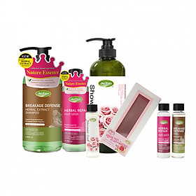 Combo 3 chai tắm gội thảo mộc JIE FEN - Tặng Combo Kit tắm gội du lịch
