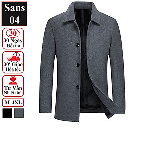 Áo khoác nam blazer dạ lót lông cừu Sans04 dáng ngắn dày cao cấp mangto hàn quốc trần bông bigsize màu đen xám