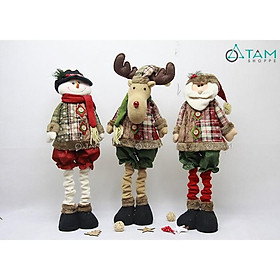 Mô hình Noel vải nhồi bông Vintage 2 nút chân co rút X-VNHB-14