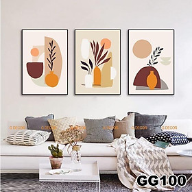 Mua Tranh treo tường canvas 3 bức phong cách hiện đại Bắc Âu 42  tranh hoa trang trí phòng khách  phòng ngủ  phòng ăn  spa
