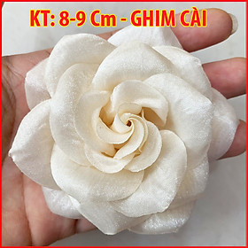 Tag Hoa Hồng Lớn Cài Áo, Kiểu Cài Áo Hoa Có Ghim, Có Trâm Cài Áo Váy Màu Nâu Đậm, màu da, Đỏ - Kích Thước 8-9 CM CH002