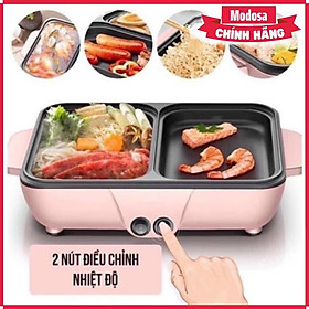 Mua Bếp Lẩu Nướng 2 Ngăn Modosa Đa Năng Mini Lẩu Nướng  Điều Chỉnh Nhiệt Độ  Chống Dính Cao Cấp Siêu Sale - Hàng Chính Hãng