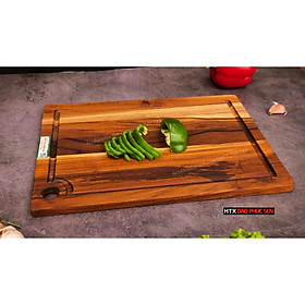 Mua Thớt Gỗ Teak Cao Cấp - Cắt Thái  Trang Trí - 35x24x1 4cm - CNRL02 | HTX DAO PHÚC SEN