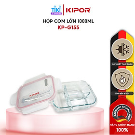 Mua Hộp cơm văn phòng 3 ngăn KIPOR KP-G155 - Thuỷ tinh cao cấp  dùng được trong lò vi sóng - Kèm đũa thìa INOX an toàn- Hàng chính hãng
