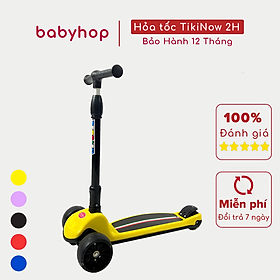 Xe trượt scooter Babyfast 3 bánh an toàn cho trẻ em của Babyhop chịu lực 90kg phù hợp cho cả bé trai và gái, bánh xe phát sáng, giúp bé rèn luyện vận động, tăng chiều cao