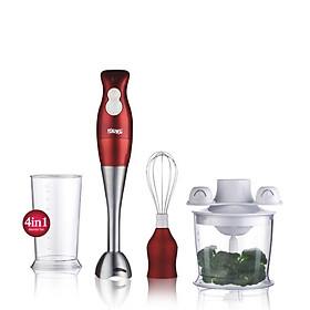 Máy xay sinh tố cầm tay DSP đa năng 4 trong 1 - Hàng nhập khẩu - Trọng lượng: 1.7kg - Điện áp: 220-240V 50/60Hz - Mã: KM1004 - Màu đỏ