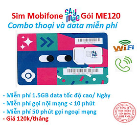 Sim Mobifone Saymee Gói Me120 Miễn phí gọi + 1.5GB data mỗi ngày, Hàng chính hãng