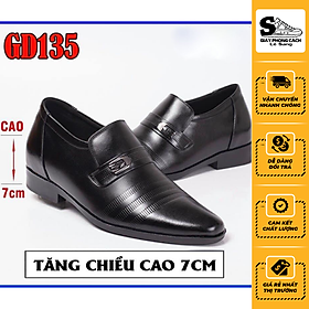 Giày tây nam da thật, tăng chiều cao bí mật 7cm, đế cao su đã khâu chắc chắn, size từ 39 đến 43