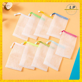 Mua Túi lưới đựng xà bông tắm 2 lớp - Túi tạo bọt xà phòng - (Giao màu dây rút ngẫu nhiên)
