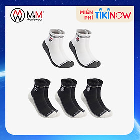 Combo 5 Đôi Tất Vớ Nam Thể Thao Cổ Dài Mix Màu Thương Hiệu MRM FASHION - Đen & Trắng - Free Size