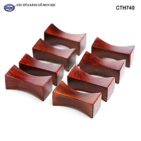 Bộ 10 gác đũa gỗ Trắc /Mun sọc (CTH740) Tiện dụng và sang trọng trên bàn ăn - An toàn cho sức khỏe