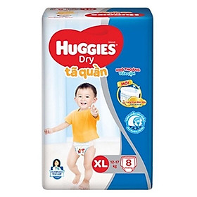 Tã/bỉm quần Huggies Size XL8 ( 8 miếng cho bé 12-17kg) - HSD luôn mới