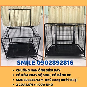 CHUỒNG NAN ỐNG SIÊU DÀY SIZE LỚN DÀNH CHO CHÓ LỚN SIze 80x54x76cm ( thú cưng dưới 15kg)