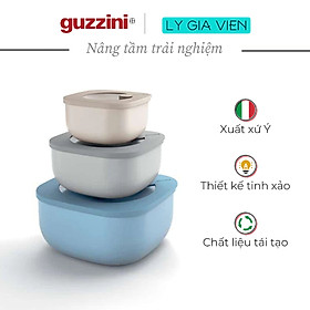 Bộ 3 Hộp Đựng Thực Phẩm Guzzini STORE&MORE - Hộp Kín Không Khí - Thiết Kế Có Thể Xếp Chồng, Phù Hợp Cho Tủ Lạnh/Tủ Đông/Lò Vi Sóng - Giữ Thực Phẩm Tươi Lâu Hơn