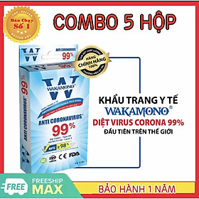 KHẨU TRANG Y TẾ WAKAMONO - COMBO 5 hộp - (4 Lớp, 50 cái)