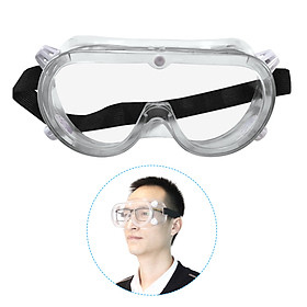 Safety Goggles Clear Lens Protective Eyewear Glasses with Adjustable Band Anti-Fog Anti-Dust Chemical Splash Impact