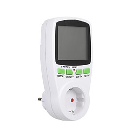 EU Plug Plug-in Digital LCD Energy Monitor Power Meter Electricity Electric Usage Monitoring Socket