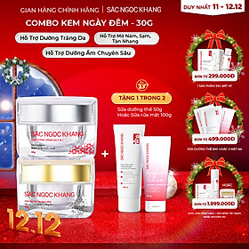 Bộ kem dưỡng ngày và đêm: Kem ban ngày 5 trong 1 (30ml) + Kem ban đêm (30g) giúp dưỡng ẩm, nâng tông, sáng da, làm mờ vết thâm, sạm, nám