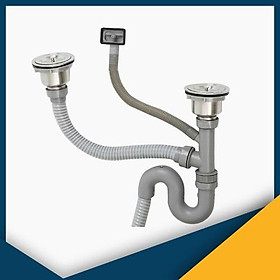 Mua Bộ xi phông chậu rửa bát inox hai hố cân bằng nhau