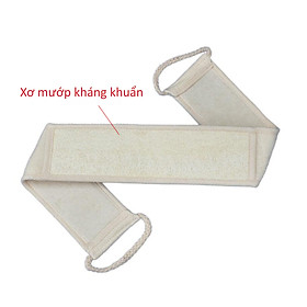 Combo 1 Dây Tắm và 1 Bông Tắm Xơ Mướp Cao Cấp ECODEALS 100% xơ hữu cơ diệt khuẩn - Tẩy da chết, ngừa mụn lưng, massage siêu đã