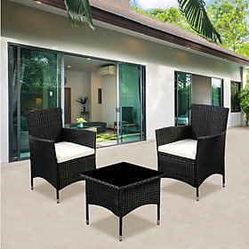 Mua WEGO Bộ bàn ghế mây nhựa ngoài trời/ Bàn ghế sân vườn/ Bàn ghế hồ bơi – 2 chỗ ngồi // Outdoor Furniture Rattan Chair set Garden Dining Table Set 2 seater