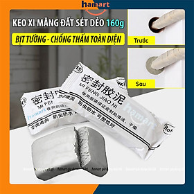 Keo Đất Sét Xi Măng Dẻo Bịt Tường 160gr Vá Trám Lỗ Điều Hoà Chống Thấm Cách Nhiệt Sửa Chữa Nhà Cửa Hamart - Keo Đất Sét 160gr