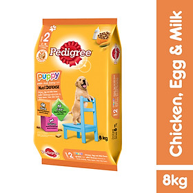 PEDIGREE Thức ăn cho chó con dạng hạt vị gà, trứng và sữa 8kg 1 túi