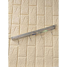 Kệ cài dao inox cao cấp có móc treo ,Cài dao thớt kéo inox dài 45cm