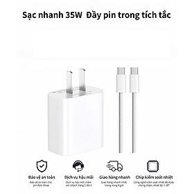 Bộ dây và củ sạc nhanh 35w type C dùng cho IP 17, 16, 15, Galaxy Note10 Plus, S20 Ultra và các dòng điện thoại dùng chung cổng Type C - Hàng nhập khẩu