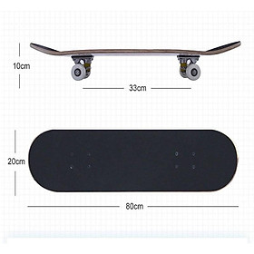 Ván trượt skateboard Keen Store gỗ phong 7 lớp mặt đen nhám tải trọng 180kg dành cho người lớn và trẻ em